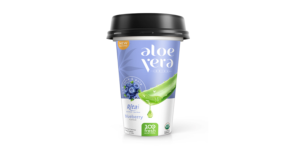 Aloe Vera With Blueberry Flavor 330ml PP Cup Rita Brand